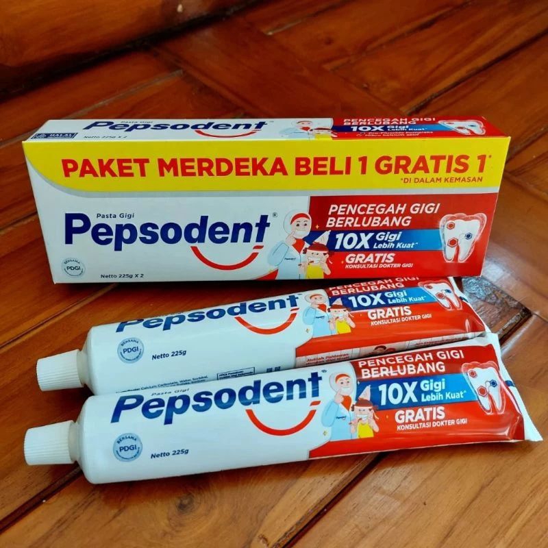 pepsodent 225gr isi 2 paket merdeka disc 50 sesi live