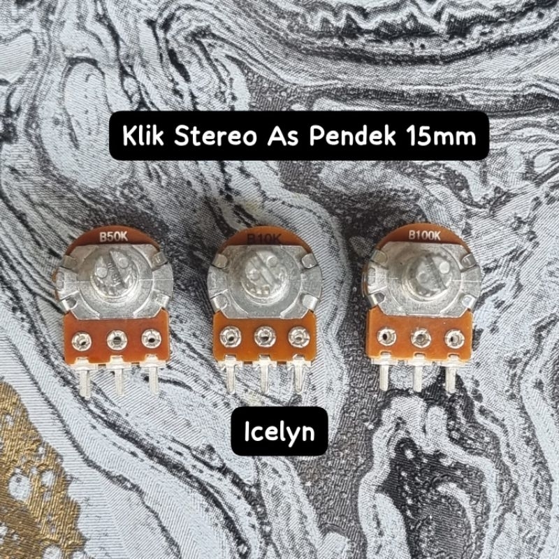 Potensio Stereo KLIK ASP Kaki 6 As Pendek 15mm Aplus Original 10K 50K 100K