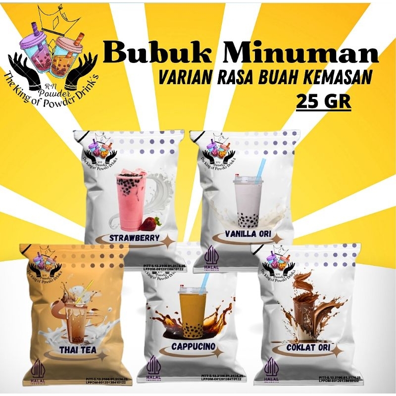 

Minuman Sachet Bubuk Minuman Rasa Serbuk Minuman Aneka Rasa Bubuk Minuman Boba Minuman Kemasan 25gr