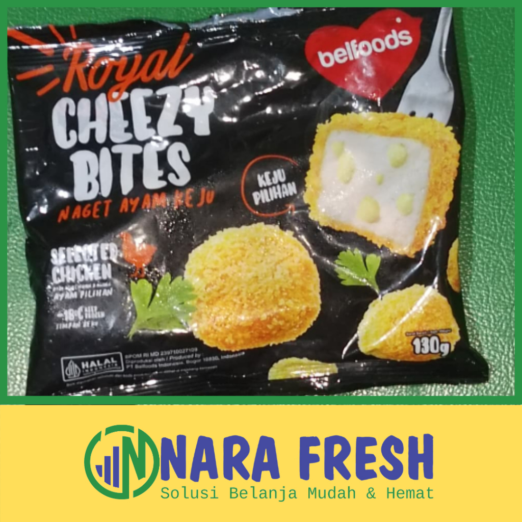 

Belfoods Royal Cheezy Bites 130 Gr / Naget Ayam Keju