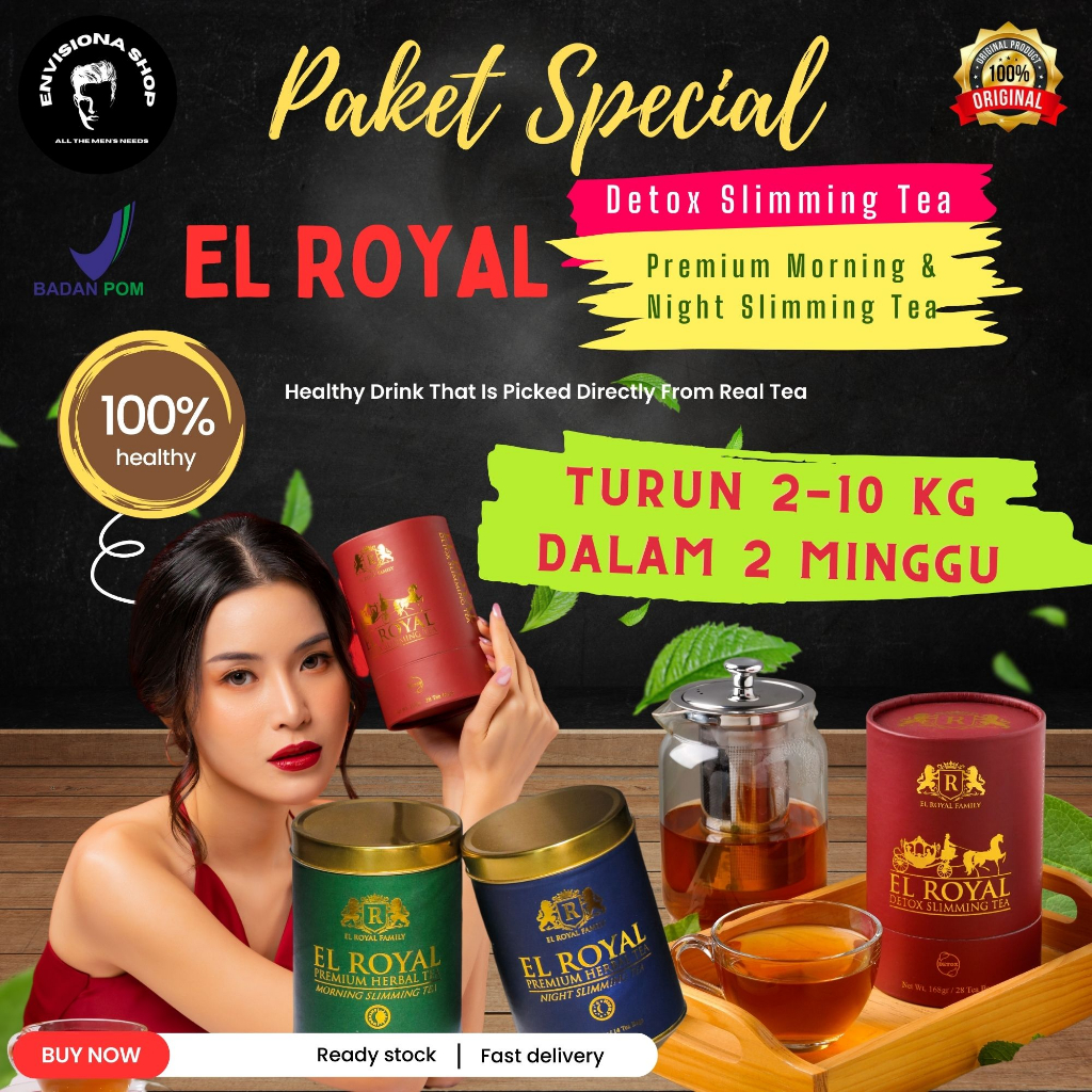 Paket Bundling El Royal Detox & El Royal Premium Herbal Slimming Tea
