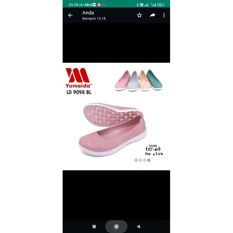 PREMIUM HARGA PROMO sepatu wanita slip on yumeida karet LD 9098 trendy