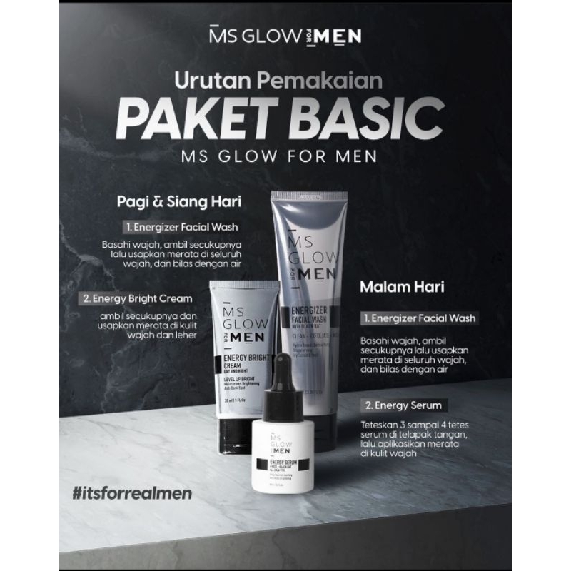 MS GLOW MEN ORIGINAL/FACIAL WASH MS GLOW MEN/SERUM MS GLOW MEN/