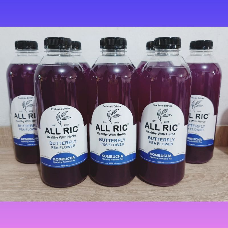 

kombucha butterfly pea flowers 1000ml/less sugar/raw/unfilter/organic
