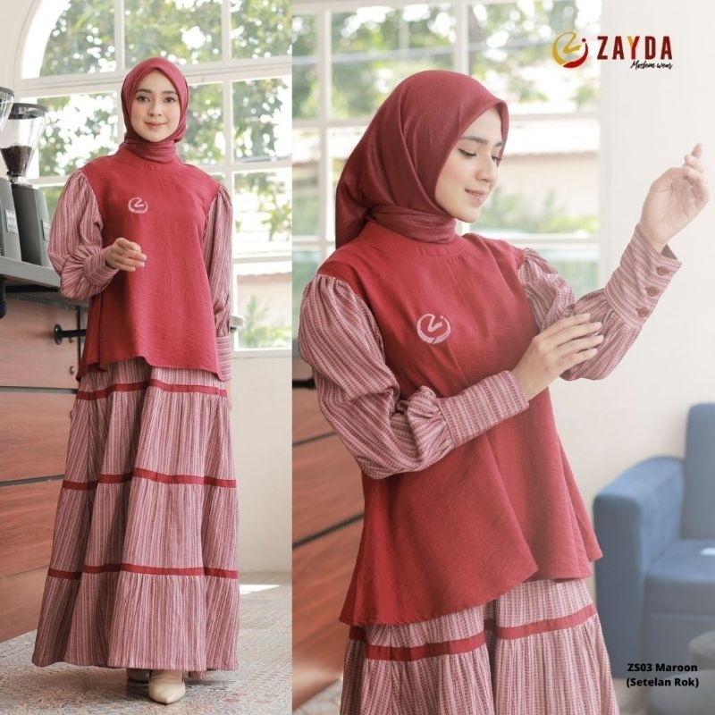 COD Gamis Zayda ZS03 Setelan Rok Terbarilu 2023