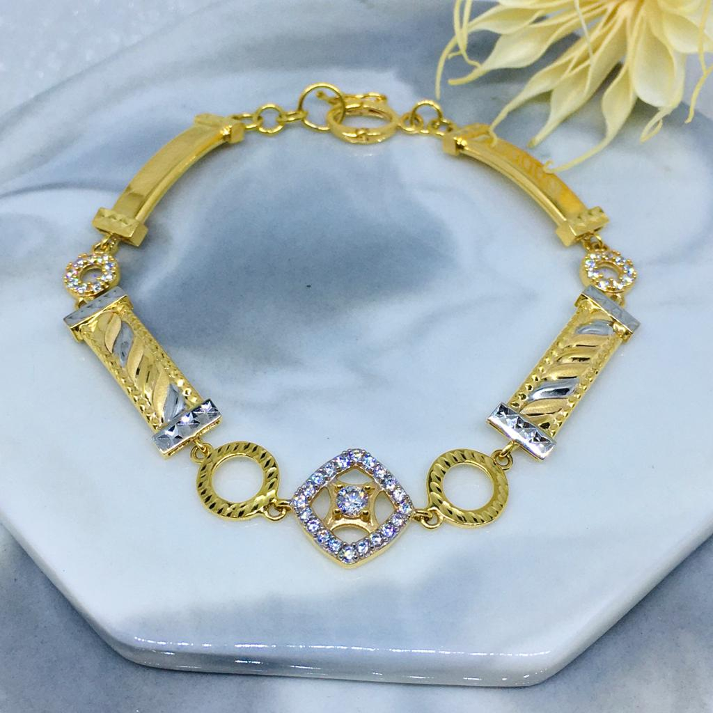 Gelang Emas Plat Segi Lotus 375/8K