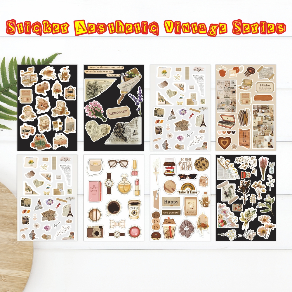 

STICKER STIKER TUMBLR JOURNAL CASE HP AESTHETIC VINTAGE SERIES RUSTIC LUCU ESTETIK AESTETIK