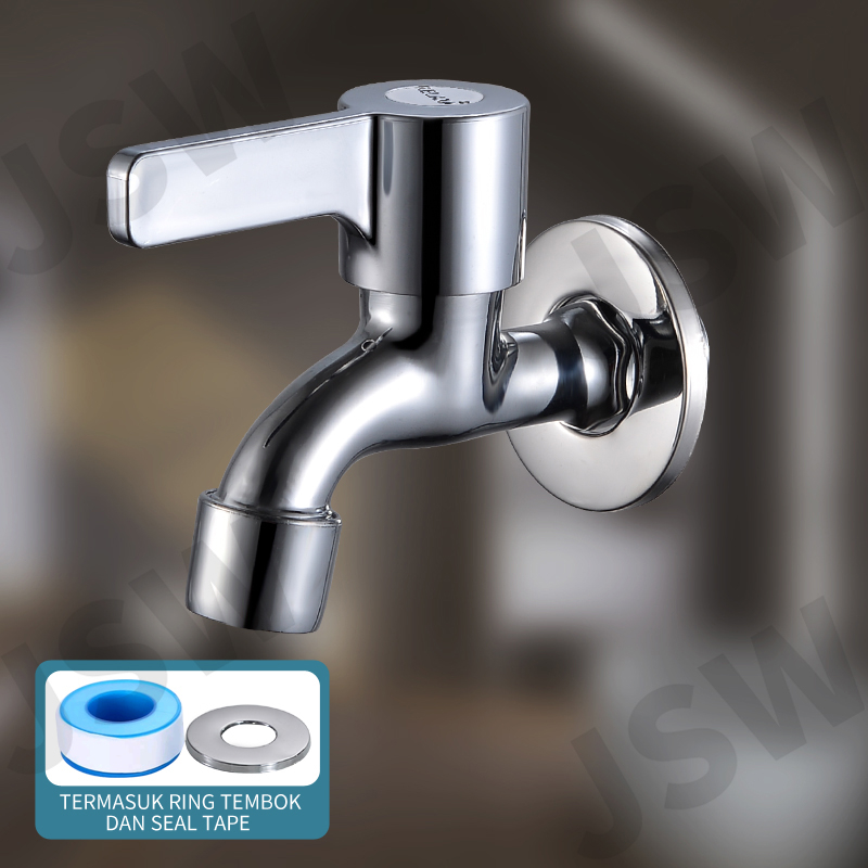 Kran Tembok Air Bak Mandi Kran Bathroom Stainless Steel Cocok Untuk Kamar Mandi Wastafel Bahan Berku