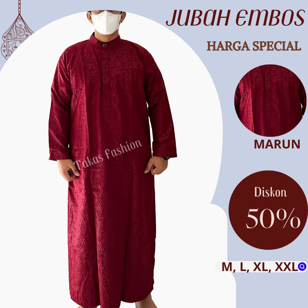 Jubah pria muslim terlaris / jubah gamis pria embos bermotif
