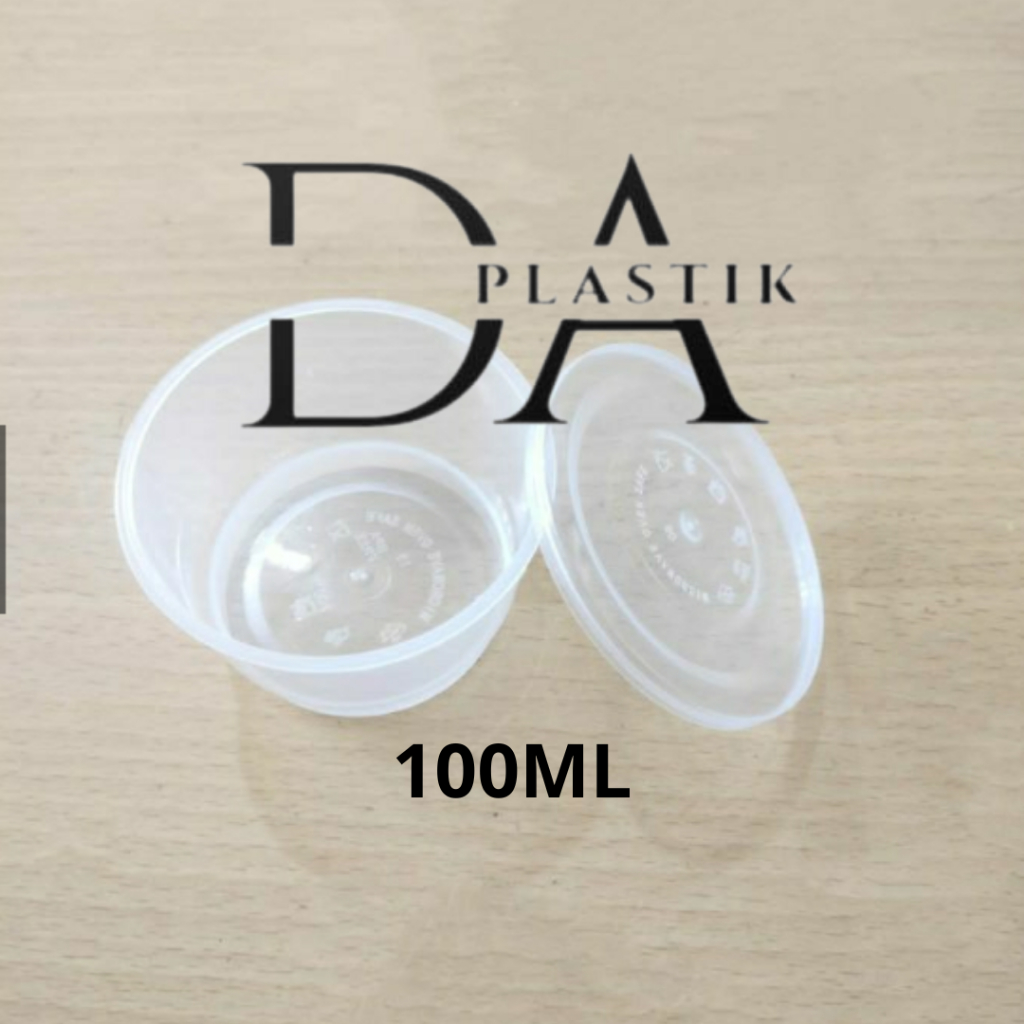 BOWL Gelas Plus Tutup Cup Sambal Cup Puding Mini Thinwall Slime 100ml isi 25pcs/pak