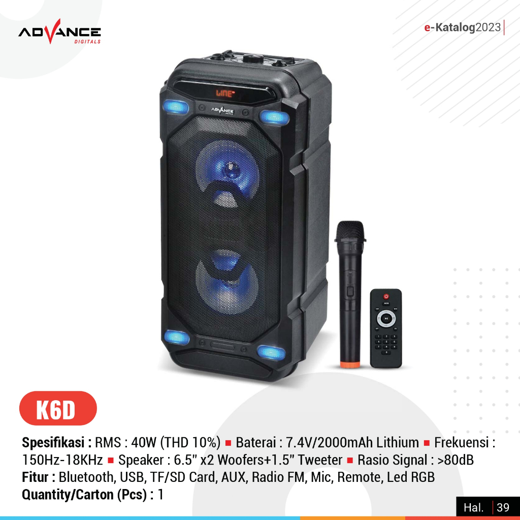 ADVANCE PORTEBLE SPEAKER METING K6D
