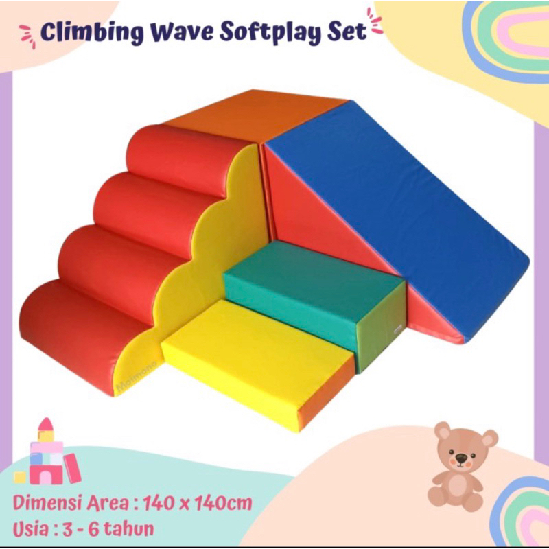FREE BONUS MANDI BOLA SOFTPLAY CLIMBING WAVE TANGGA KOLAM BALL ANAK PEROSOTAN SLIDE LADDER OKUPASI M