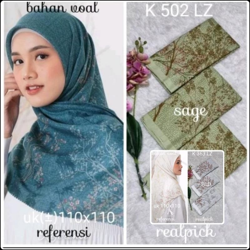 Hijab segiempat voal motif lasercut hijab motif premium (harga grosir)