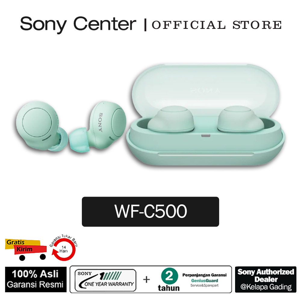 SONY WF-C500 Headphone Nirkabel / WF C500 Truly Wireless Headphones - Ice Green . Garansi Resmi
