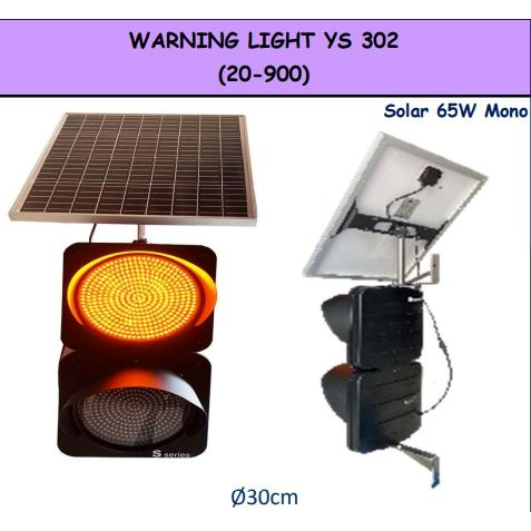 Warning Light + Solar 30cm 2 Mata (YS 302)