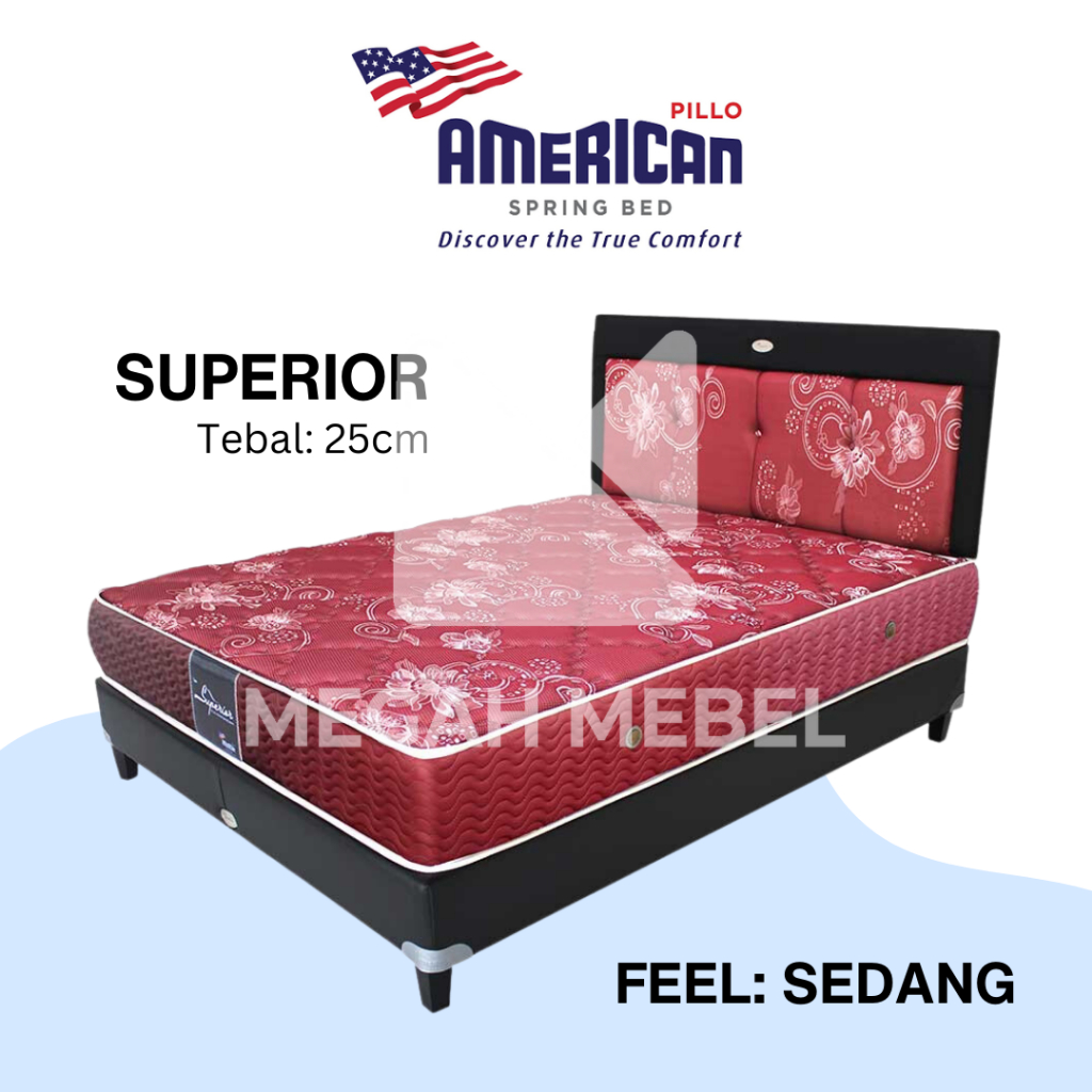 American Pillo Springbed Tipe Superior Kasur Saja Full Set