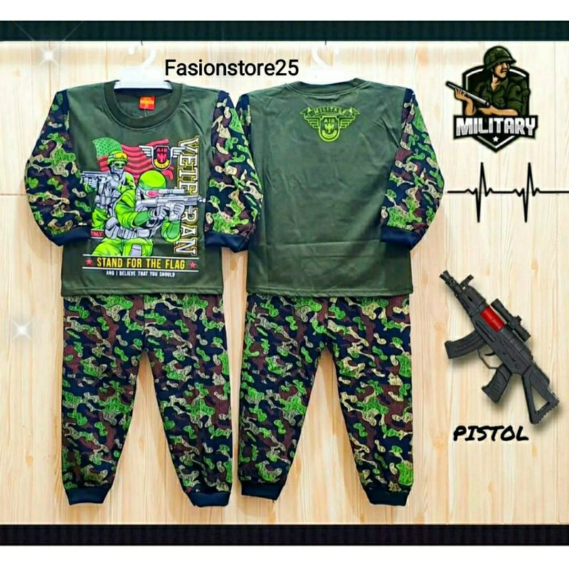 SETELAN BAJU SERAGAM ARMY TENTARA ANAK LENGAN PANJANG / BAJU KOSTUM ARMY ANAK LAKI LAKI USIA 1-10 TA