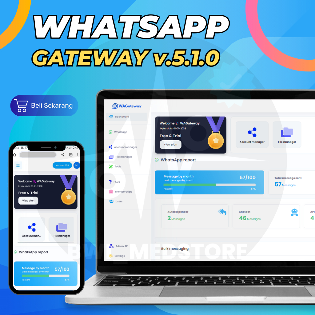 WA Sender Pro Source Code Waziper MOD API WA Gateway