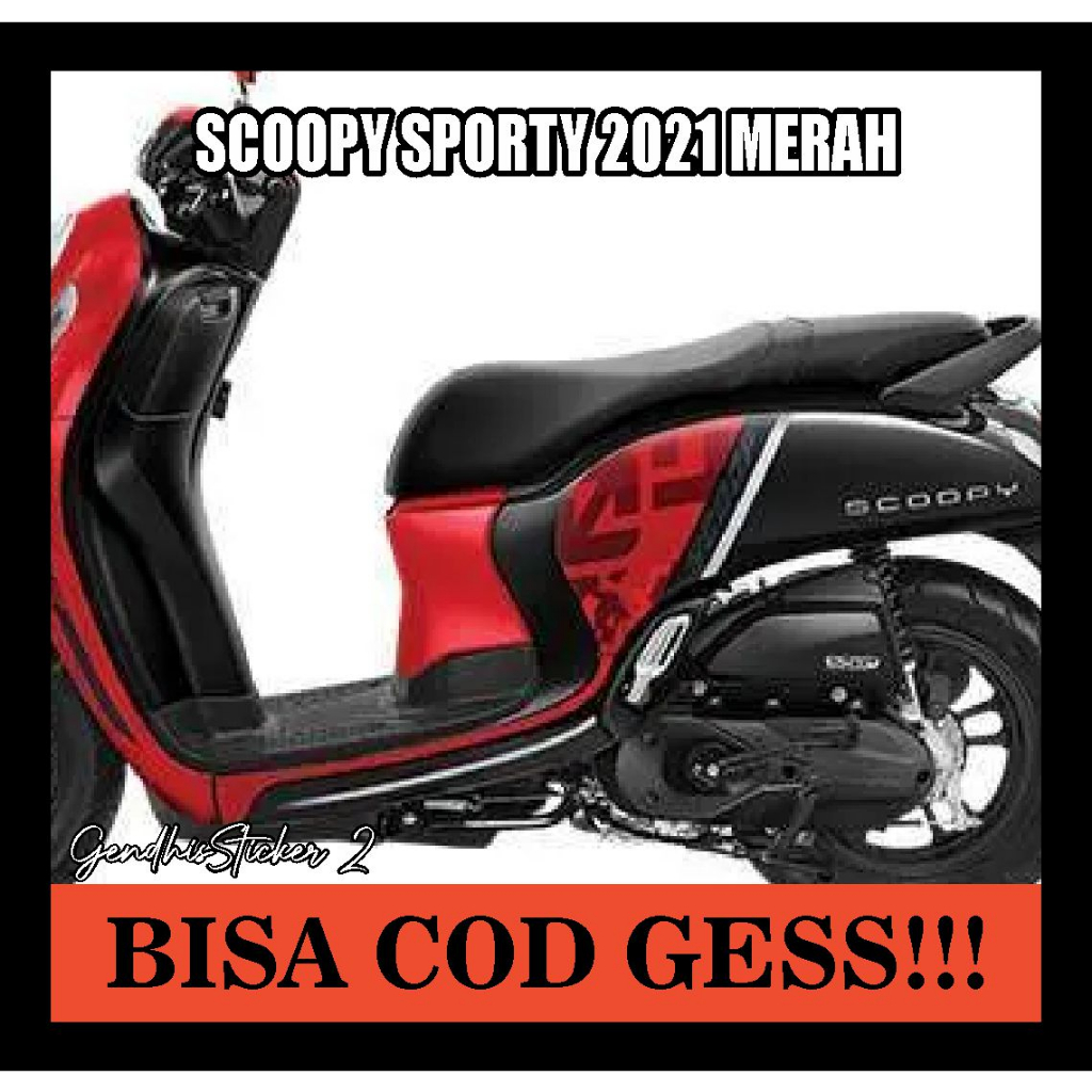 striping honda scoopy sporty 2021 merah