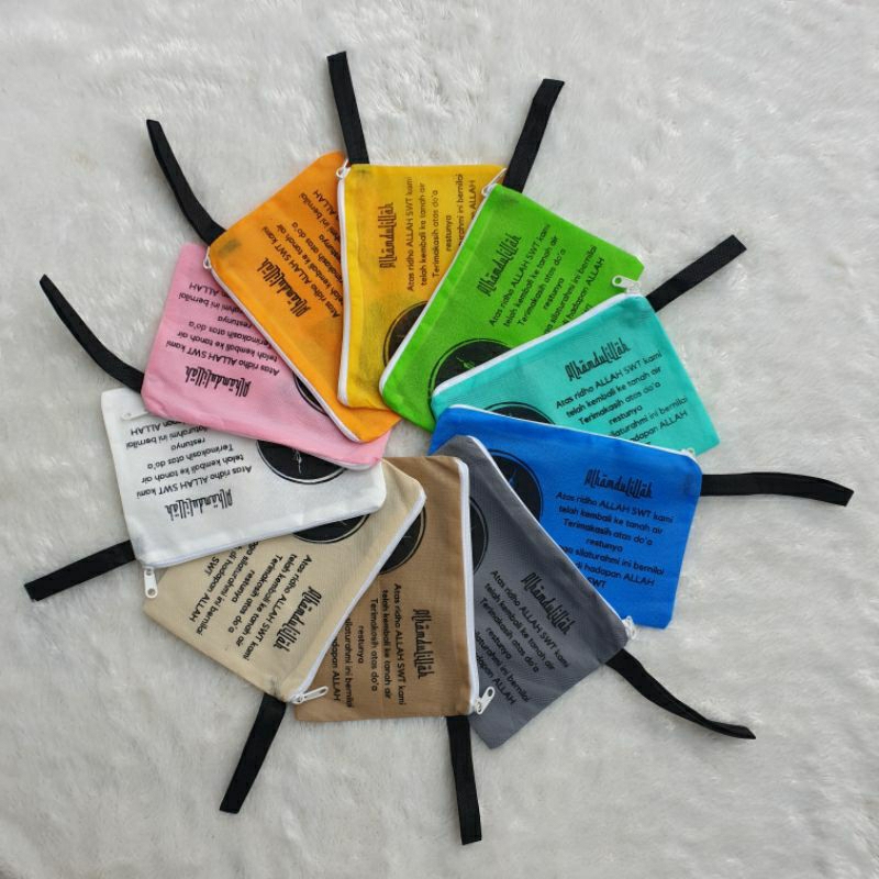 DOMPET OLEH OLEH HAJI UMROH | POUCH OLEH OLEH HAJI | POUCH YANG BERTULISKAN RASA SYUKUR DAN UCAPAN T
