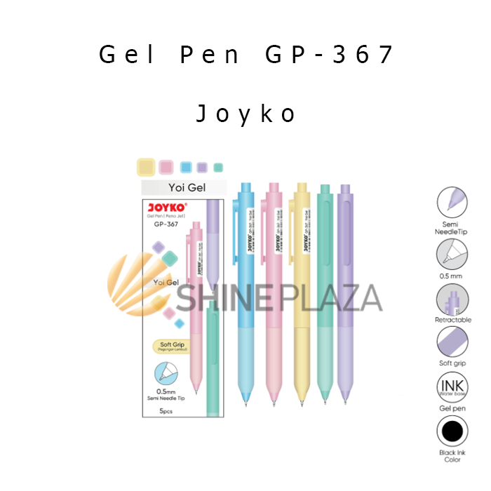 

Pulpen Gel Joyko Yoi Pastel GP-367 0.5mm - Bolpen Pena Gel Hitam 0,5 mm
