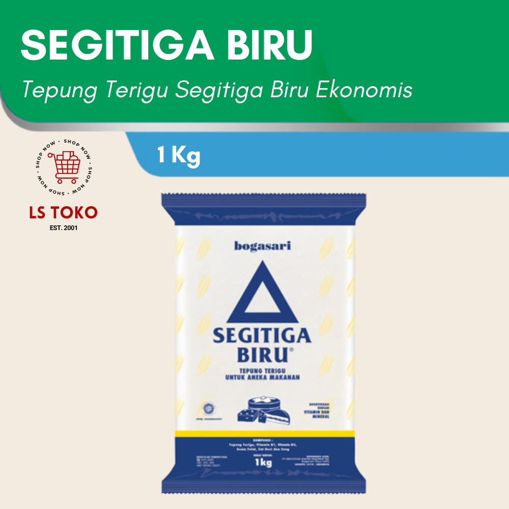 

Tepung Terigu Protein Sedang SEGITIGA BIRU Ekonomis Kemasan 1 kg