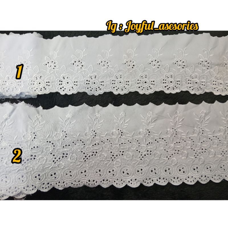 Renda Katun Putih/Renda Catoon/Renda Meteran/Harga per45cm