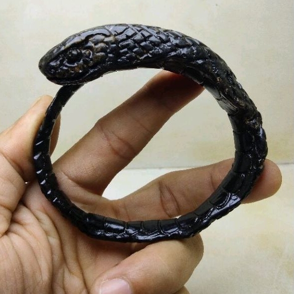 Gelang akar Bahar hitam asli full ukir ular