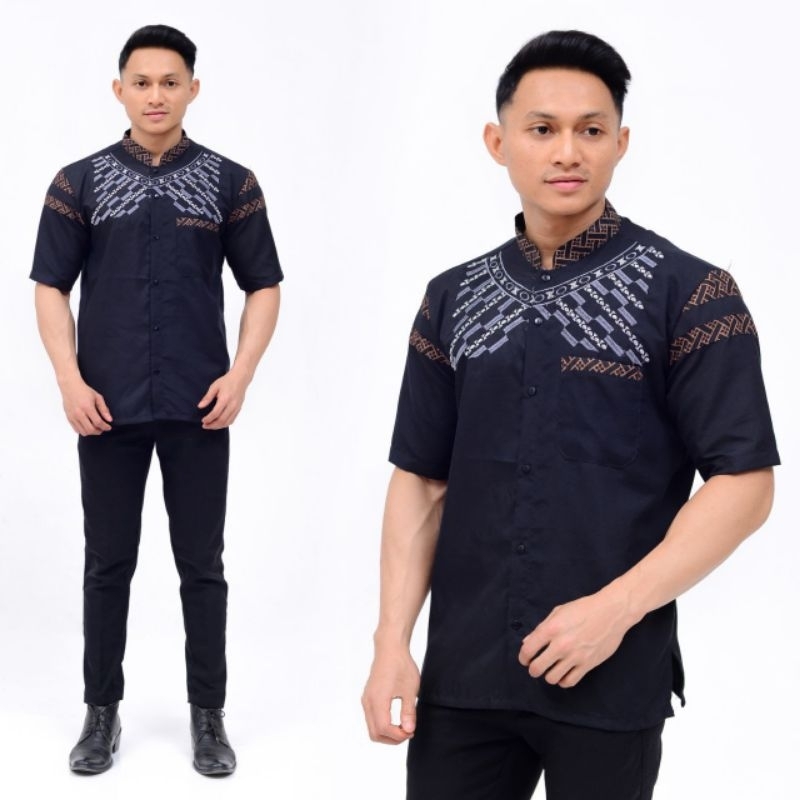 Baju Koko Kurta Dewasa Lengan Pendek Material Catton  Adem Serap Keringat