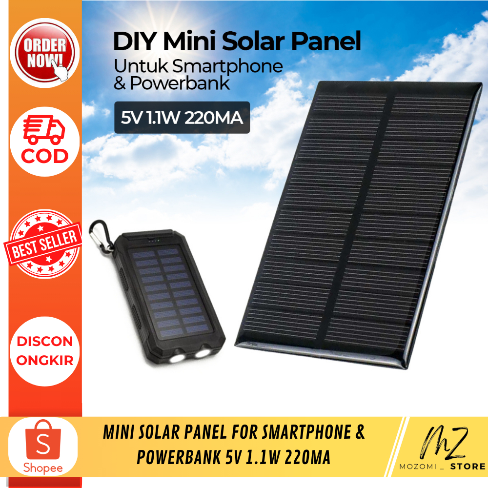 Mini Solar Panel for Smartphone & Powerbank 5V 1.1W  / panel surya mini