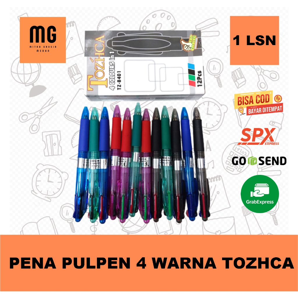 

Pena / Pulpen 4 Warna Tozhca Harga Perlusin BEST SELLER