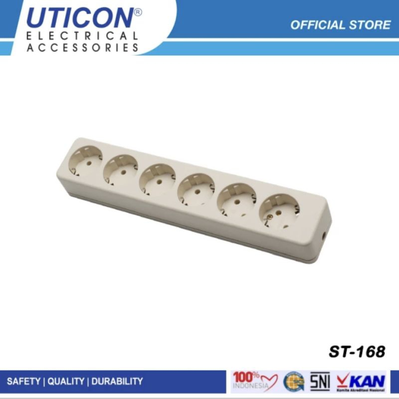 UTICON STOP KONTAK 6 LUBANG / UTICON ST 168 / STOP KONTAK BAGUS 6 LUBANG