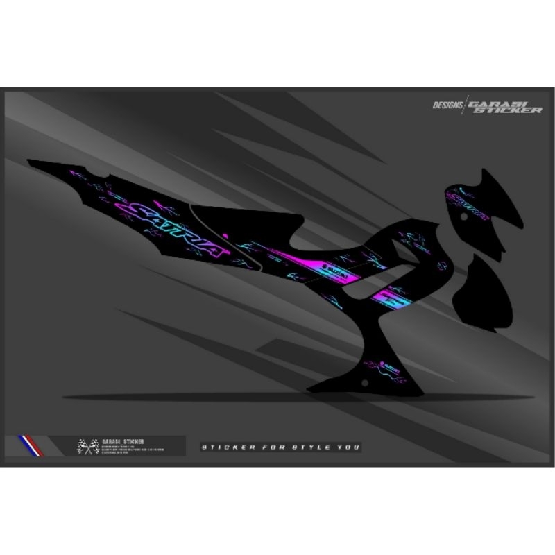 Striping Sticker Stiker Motor Satria Fu Lama Barong Racing