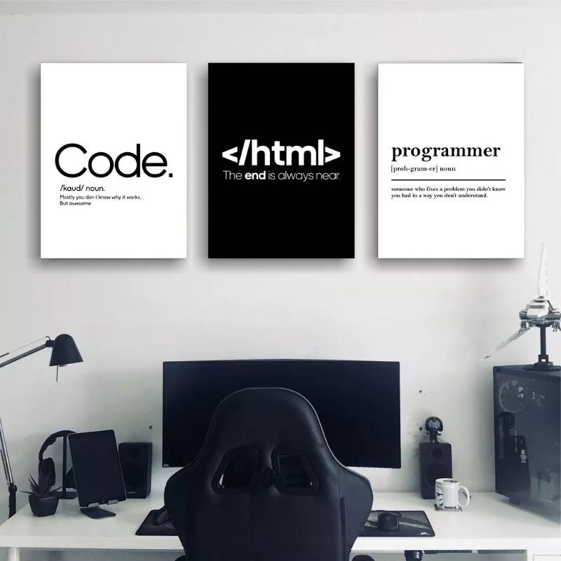 Hiasan dinding dekorasi pajangan programmer 30x40