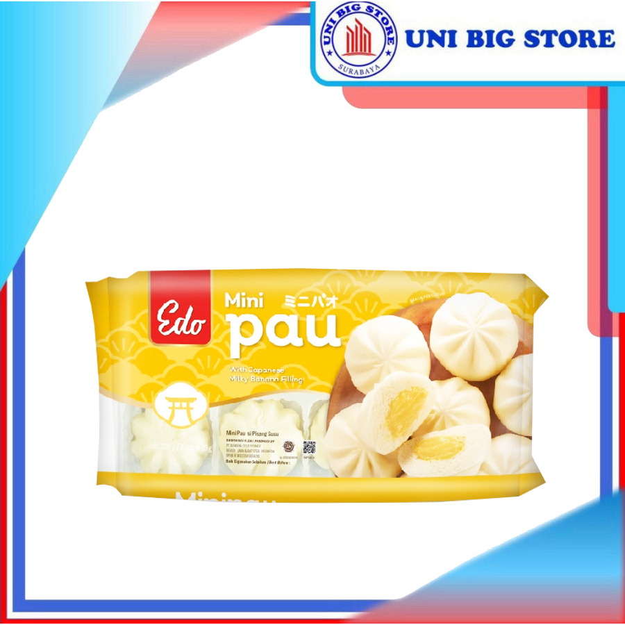 Edo Mini Pau Japanese Milky Banana Frozen 200 gr Roti Pao Coklat Pisang Beku