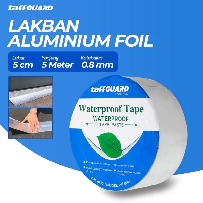 TaffGuard Lakban 5 cm x 5 m Aluminium Foil Super Adhesive Duct Tape Waterproof Tahan Air Anti Bocor