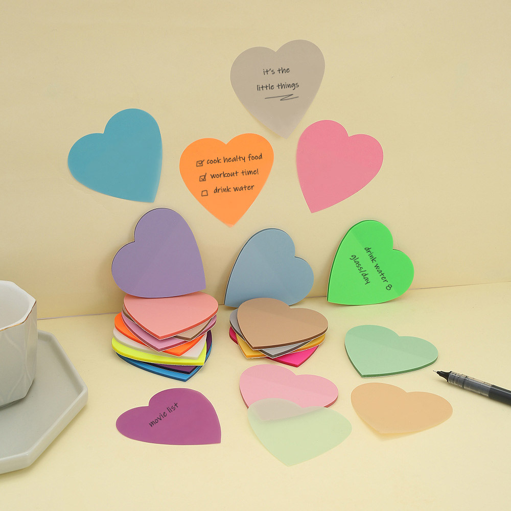 

Heart Shaped PET Sticky Notes / Sticky Notes bentuk hati