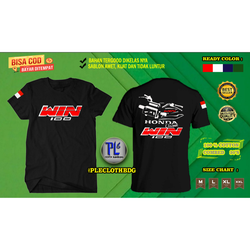 KAOS BAJU PRIA WANITA KAOS BAJU MOTOR HONDA WIN 100 KAOS BAGUS KAOS HONDA CLASSIC WIN 100 KAOS MURAH