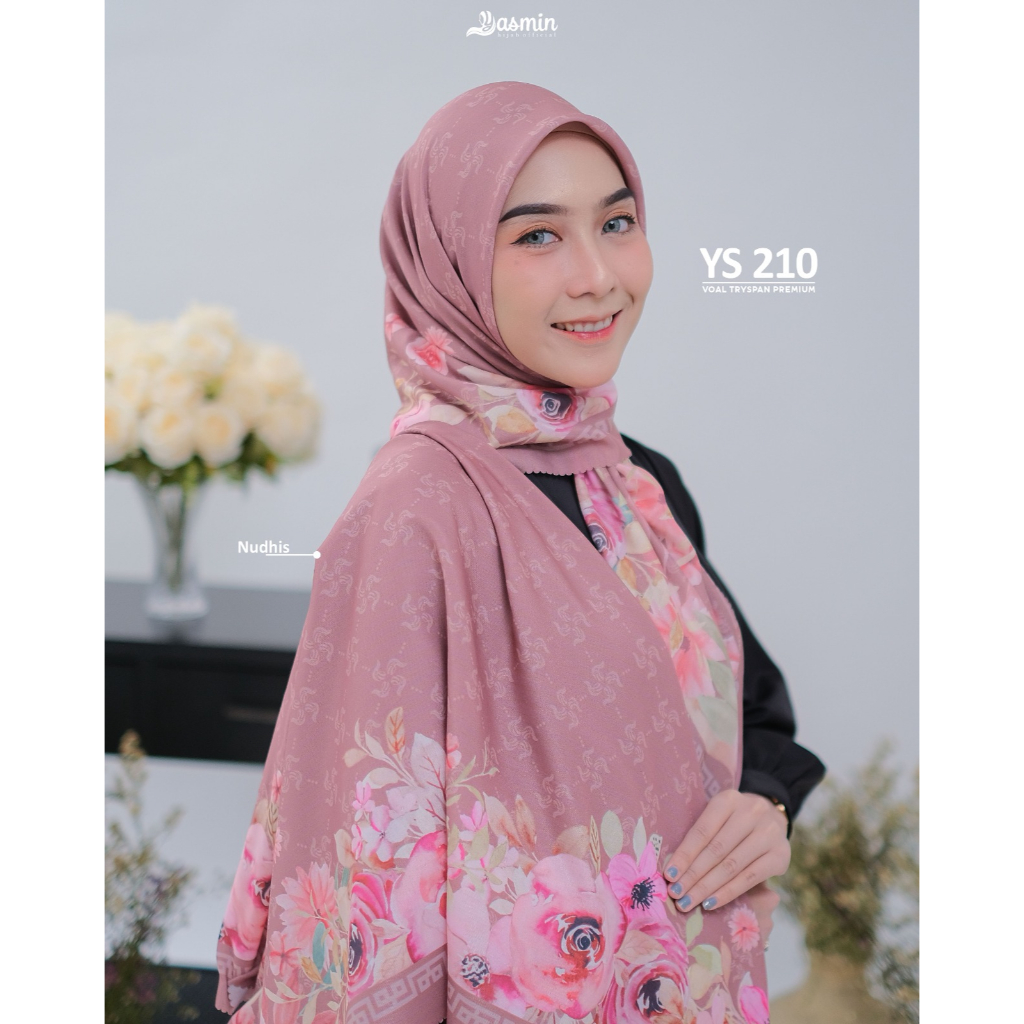 Diva Hijab - Segiempat Yasmin Ys 210 Geranium Series By Yasmin Hijab Segi Empat Voal Premium Yasmin