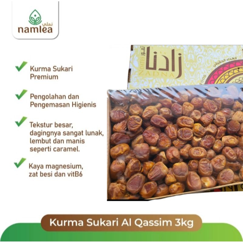 

Kurma Sukari Dus 3kg Basah Lembut Premium | Kurma Raja Best Seller Dates Original Premium