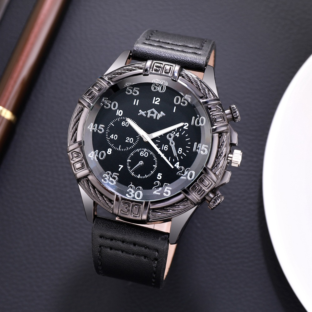 JAM TANGAN PRIA ANTI AIR KULIT PREMIUM HITAM LAKI DEWASA FASHION CASUAL MOISES JAM133B5 QUARTZ SIMPL