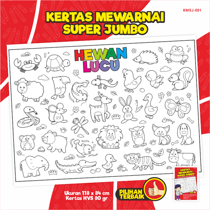 

Kertas Mewarnai Super Jumbo / Giant Coloring Sheet Poster Doodle - Kertas A0