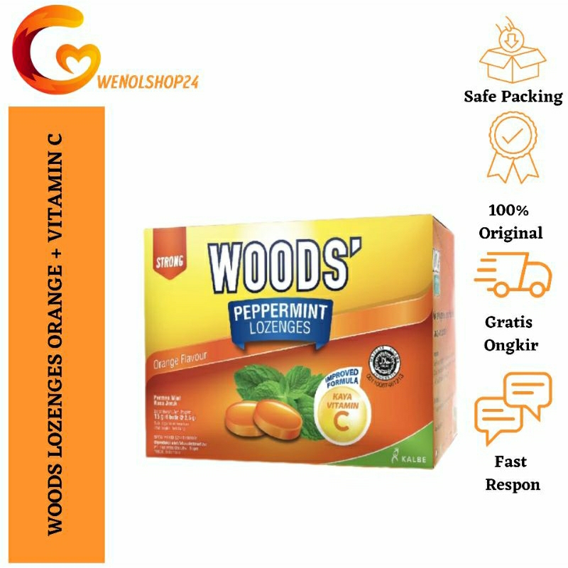 

Woods Lozenges Orange + Vitamin C 15 sachet (Box) / Permen Pelega Tengorokan