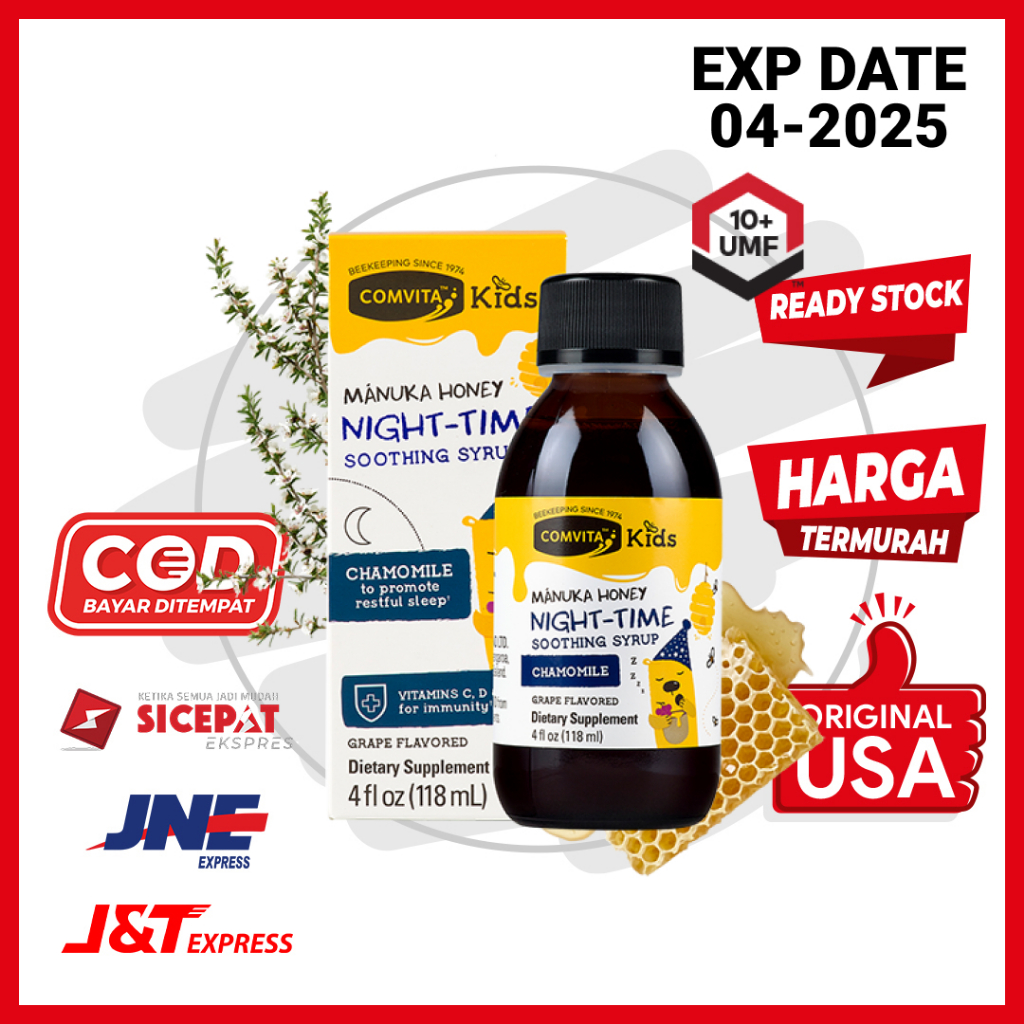 Comvita Kids, Night-Time Soothing Syrup with Chamomile, UMF 10+ 118 ml