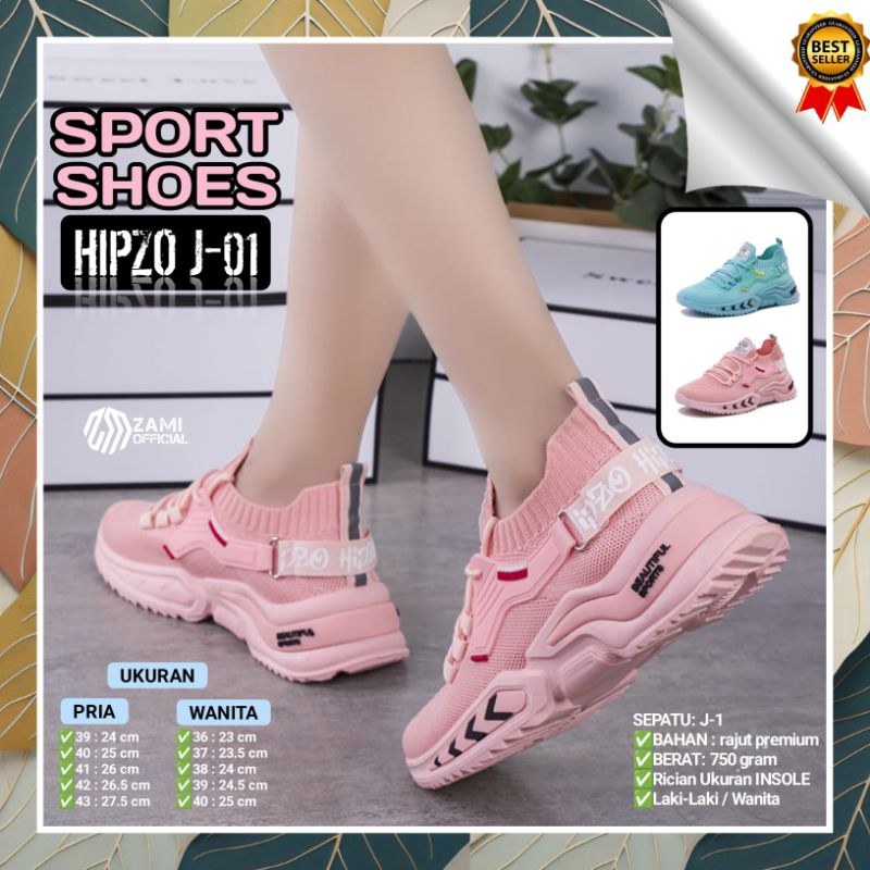 Sepatu olahraga lari/voli/bulutangkis/badminton Wanita Original 100% Hipzo J01 kualitas premium