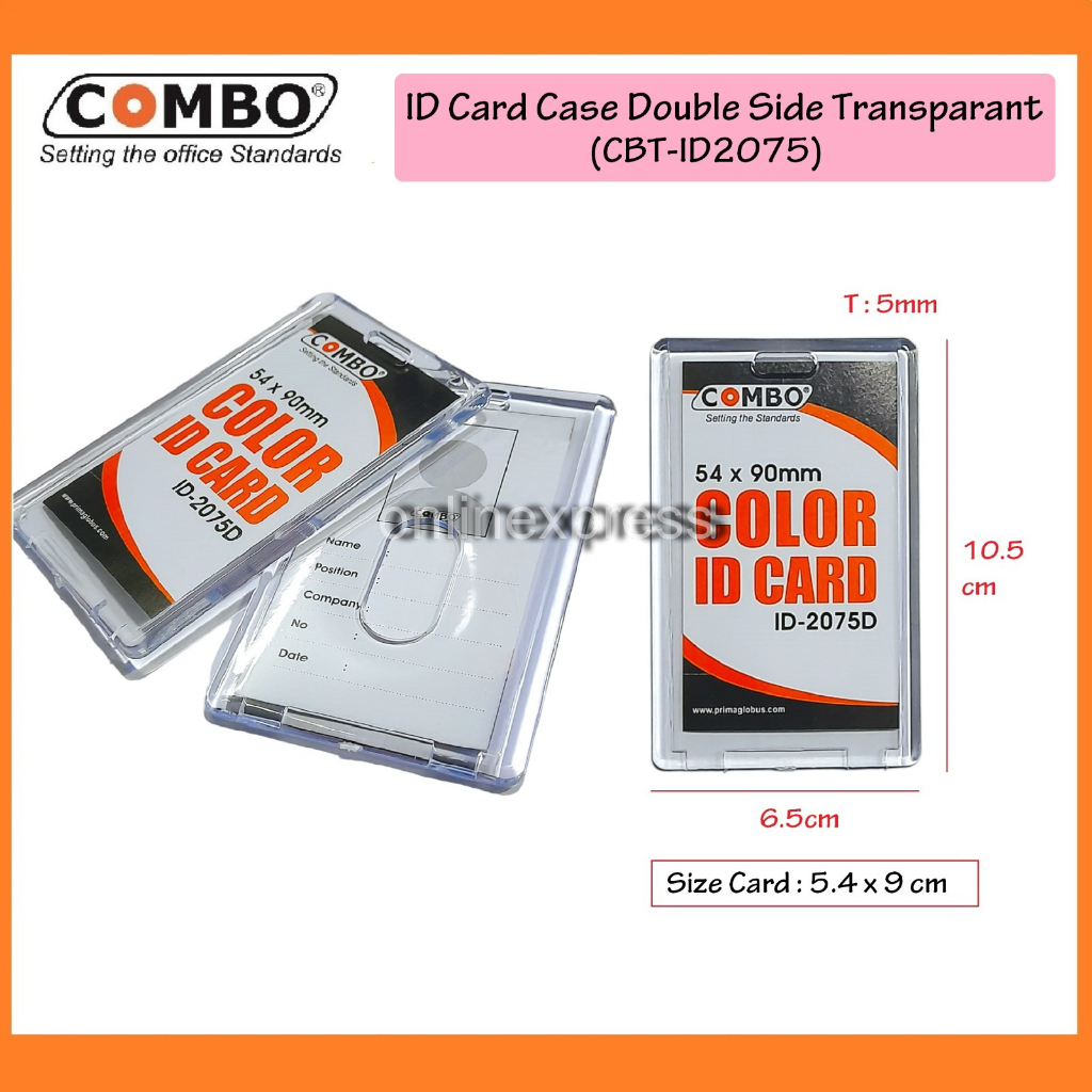 

Tempat Kartu / ID Card Case 2 sisi / Casing Transparan/ Name Tag 2075D