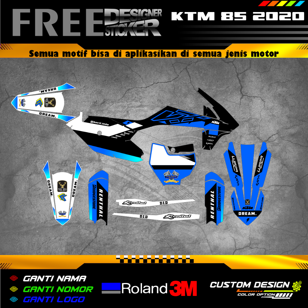 DECAL STIKER KTM 85 TAHUN 2018-2020 FULL BODY WS009