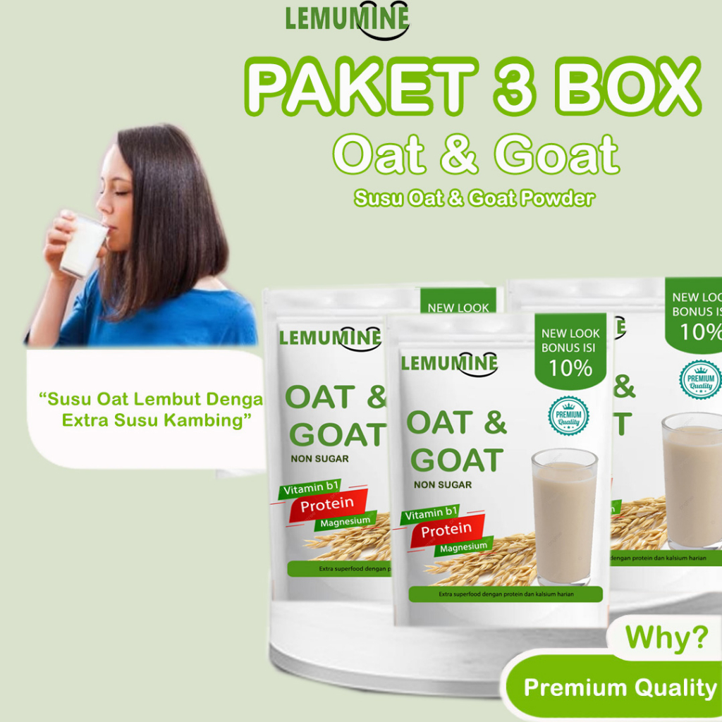 

Susu Oat Milk Etawa Susu Kambing Etawa Susu Rendah Lemak Susu Low Fat Susu Kambing Etawa Bubuk 1kg Rolled Oat Penggemuk Badan Lemumine Non Sugar (paket)