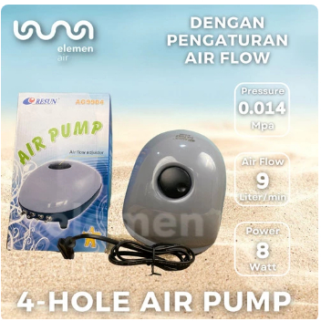 Pompa Udara Resun AC-9904 AC9904 Aerator Aquarium Silent Air Pump