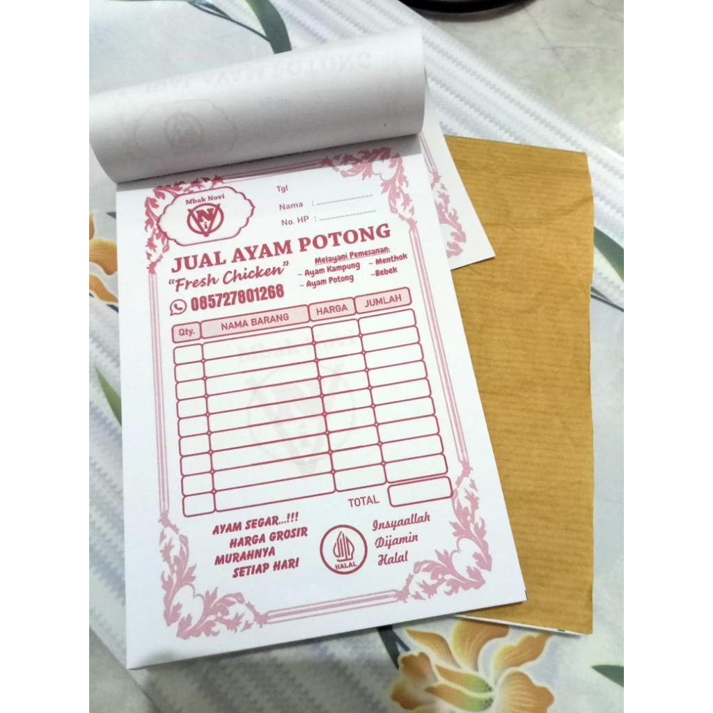 

NOTA TOKO OLSHOP CUSTOM MURAH 1PLY TANPA RANGKAP / KWITANSI / KUITANSI HVS / PACKING LIST